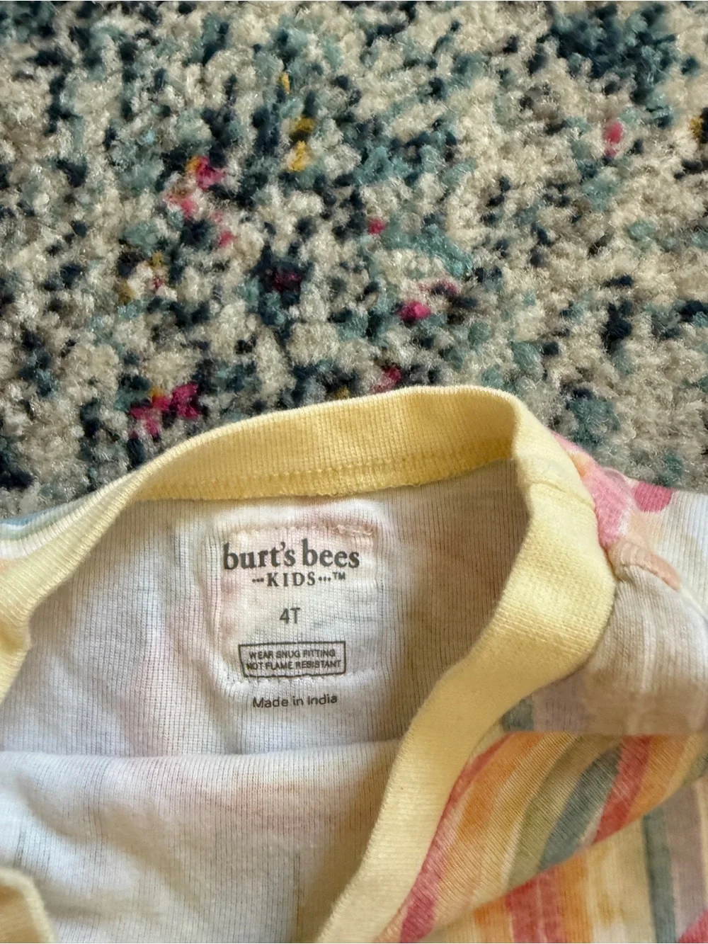 🌈 Burt’s Bees Organic Cotton Rainbow Pajamas